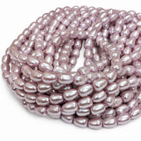 8x11mm Drop Glass Pearl Beads Strand – Light Lavender Pink Pearl Finish – Approx. 63~64 Beads per String – Jewelry Making Supplies