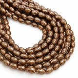 8x12mm Drop Glass Pearl Beads Strand – Bronze Brown Pearl Finish – Approx. 63~64 Beads per String – Jewelry Making Supplies