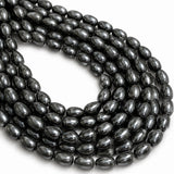 8x11mm Drop Glass Pearl Beads Strand – Hematite Black Pearl Finish – Approx. 63~64 Beads per String – Jewelry Making Supplies