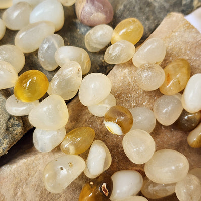 INDIAN CHALCEDONY STONE BEADS NATURAL 10-18 MM APPROX SIZE MINI TUMBLE NUGGET SHAPE, SOLD PER LINE 14 INCHES LONG, APPROX 55-60 BEADS