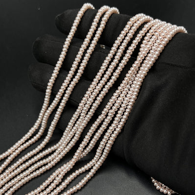 1 STRING/LINE PACK' 3x2 MM'ROUNDEL SHAPE SHELL PEARL