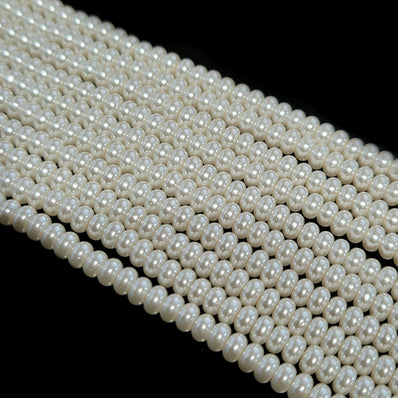 1 STRING/LINE PACK'4x3 MM'ROUNDEL SHAPE SHELL PEARL