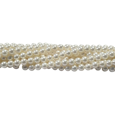 3 MM SIZE OFF-WHITE/CREAM PER STRAND SHELL PEARL A GRADE HIGH LUSTER PEARLS APPROX 135-136 BEADS