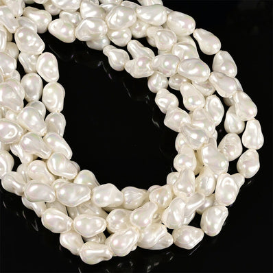 1 STRING/LINE PACK' 20x15 MM APPROX SIZE' BAROQUE SHELL PEARL