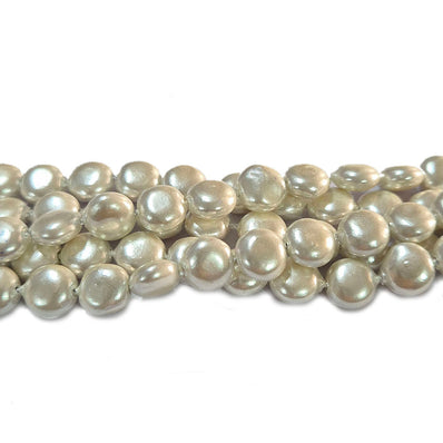 8mm, Coin Shape Shell Pearl Beads with a smooth, glossy finish, perfect for elegant necklaces, bracelets, and premium jewelry designs. Uniform, classy, and ideal for DIY creators. Sold Per Line 47~48 beads