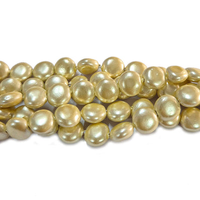 8mm, Coin Shape Shell Pearl Beads with a smooth, glossy finish, perfect for elegant necklaces, bracelets, and premium jewelry designs. Uniform, classy, and ideal for DIY creators. Sold Per Line 47~48 beads