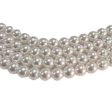 8mm Round Shell Pearl Beads with a smooth glossy finish, ideal for premium necklaces, bracelets, and elegant jewelry designs. Uniform, durable, and perfect for DIY projects. Sold Per Line 51~52 beads
