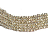 4mm Round Shell Pearl Beads with a smooth glossy finish, ideal for minimalist jewelry, seed-bead designs, and detailed crafting. Uniform, durable, and elegant for premium DIY projects. Sold Per Line 97~98 beads