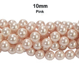10 MM SIZE ROSE PINK/LITE PINK PER STRAND SHELL PEARL A GRADE HIGH LUSTER PEARLS APPROX 38-39 BEADS