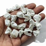 Per Line about 16-17 beads White Baroque Pearl Shell Beads natural