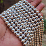 8 MM SIZE SILVER METALLIC PER STRAND SHELL PEARL A GRADE HIGH LUSTER PEARLS APPROX 48-50 BEADS