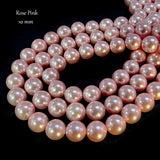 10 MM SIZE ROSE PINK/LITE PINK PER STRAND SHELL PEARL A GRADE HIGH LUSTER PEARLS APPROX 38-39 BEADS