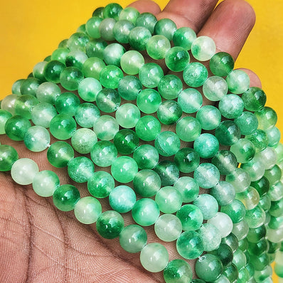 8MM NATURAL ROUND JADE AGATE BEADS SEMI PRECIOUS GEMSTONE BEADS FOR JEWELRY MAKING 15 INCH (47-50 PCS) SOLD BY PER LINE/STRING PACK