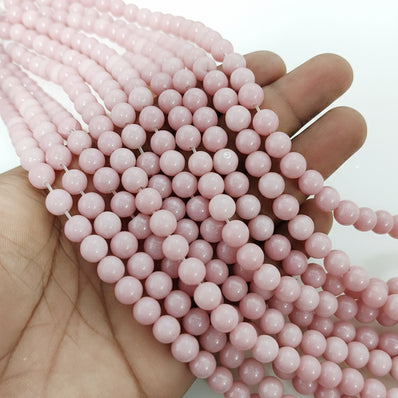 PINK OPAL JADE ' 1 STRING/LINE PACK OF 8 MM 45-46 BEADS APPROX