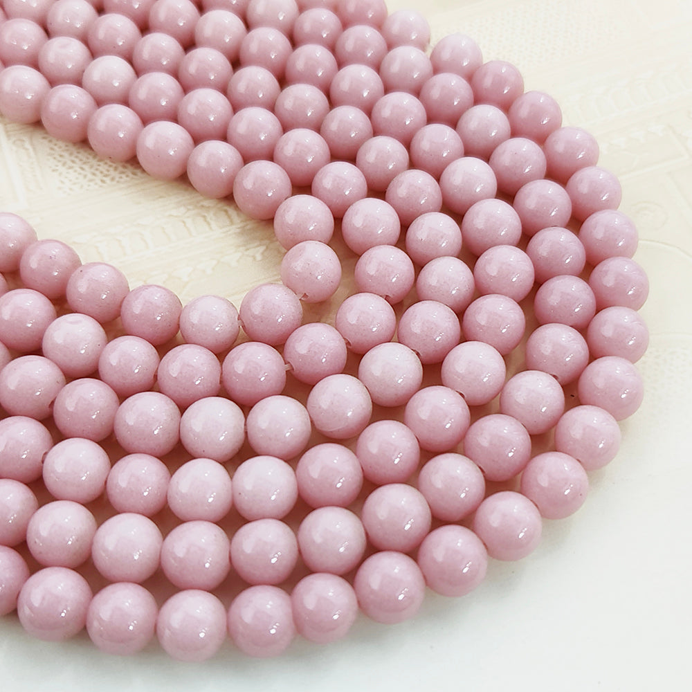 PINK OPAL JADE ' 1 STRING/LINE PACK OF 8 MM 45-46 BEADS APPROX