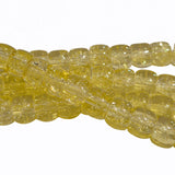 Crackle Glass Beads Drum Shape size 8mm Sold Per Full line about 132~133 beads, Yellow Color