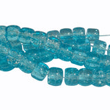 Crackle Glass Beads Drum Shape size 8mm Sold Per Full line about 132~133 beads, Aqua Color
