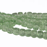 Crackle Glass Beads Drum Shape size 8mm Sold Per Full line about 132~133 beads Green Color