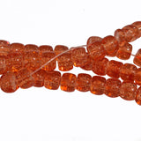 Crackle Glass Beads Drum Shape size 8mm Sold Per Full line about 132~133 beads Coral Orange Color