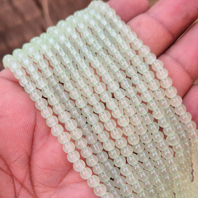 2 STRANDS/ LINES, 4MM ROUND IMITATION JADE GLASS BEADS STRANDS, HOLE: 1.1~1.3MM, ABOUT 400PCS/STRAND, 31.4INCHES NO RETURN OR EXCHANGE DUE TO SPRAY PAINTED BAKED BEADS