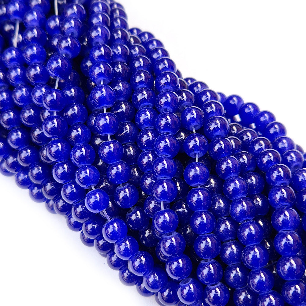 2 STRANDS/ LINES, 6MM ROUND IMITATION JADE GLASS BEADS STRANDS, HOLE: 1.1~1.3MM, ABOUT 280 PCS/STRAND, 31.4INCHES NO RETURN OR EXCHANGE DUE TO SPRAY PAINTED BAKED BEADS