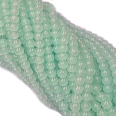 2 STRANDS/ LINES, 6MM ROUND IMITATION JADE GLASS BEADS STRANDS, HOLE: 1.1~1.3MM, ABOUT 280 PCS/STRAND, 31.4INCHES NO RETURN OR EXCHANGE DUE TO SPRAY PAINTED BAKED BEADS