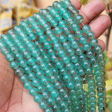 PER LINE, 8MM SIZE JADE REPLICA FINE QUALITY OF GLASS BEADS FOR JEWELRY MAKING, APPROX 48~51 BEADS