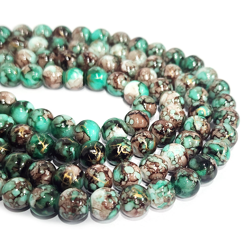PER LINE, 8MM SIZE JADE REPLICA FINE QUALITY OF GLASS BEADS FOR JEWELRY MAKING, APPROX 48~51 BEADS