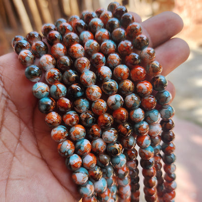 PER LINE, 8MM SIZE JADE REPLICA FINE QUALITY OF GLASS BEADS FOR JEWELRY MAKING, APPROX 48~51 BEADS