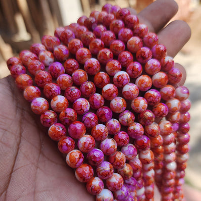 PER LINE, 8MM SIZE JADE REPLICA FINE QUALITY OF GLASS BEADS FOR JEWELRY MAKING, APPROX 48~51 BEADS