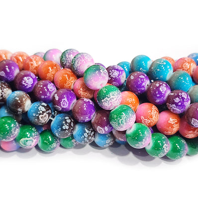 6 LINES COMBO PACK, 8MM SIZE JADE REPLICA FINE QUALITY OF GLASS BEADS FOR JEWELRY MAKING