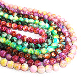 6 LINES COMBO PACK, 8MM SIZE JADE REPLICA FINE QUALITY OF GLASS BEADS FOR JEWELRY MAKING