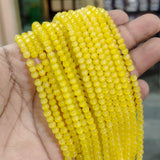 4mm Yellow Dyed Jelly Glass Round Beads for Jewellery Making – Approx. 200 Beads Per String