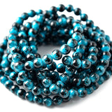 Per Strand, 8MM Round Imitation Jade Glass Beads Strands, Tiger eye stone Style Glass Spacer Beads for Jewelry Making, 31.4 Inches, Turquoise