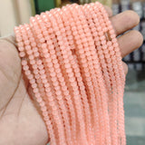 4 mm Peach Dyed Jelly Glass Round Beads – Approx. 200 Pcs Per String | Jewelry Making Beads