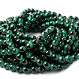 Per Strand, 8MM Round Imitation Jade Glass Beads Strands, Tiger eye stone Style Glass Spacer Beads for Jewelry Making, 31.4 Inches, Green