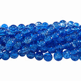 1 Long String about 32 inches long, approx. 100~103 Beads in string, Fine quality of 8mm Size dual Color Crackle Glass beads for jewelry making. Blue color