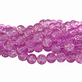 1 Long String about 32 inches long, approx. 100~103 Beads in string, Fine quality of 8mm Size dual Color Crackle Glass beads for jewelry making. Lavender Color