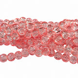 1 Long String about 32 inches long, approx. 100~103 Beads in string, Fine quality of 8mm Size dual Color Crackle Glass beads for jewelry making. Peach color