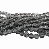 1 Long String about 32 inches long, approx. 100~103 Beads in string, Fine quality of 8mm Size dual Color Crackle Glass beads for jewelry making. Gray  Color