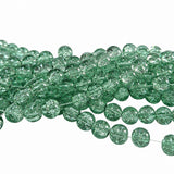 1 Long String about 32 inches long, approx. 100~103 Beads in string, Fine quality of 8mm Size dual Color Crackle Glass beads for jewelry making. Green color