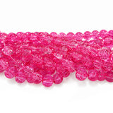1 Long String about 32 inches long, approx. 100~103 Beads in string, Fine quality of 8mm Size dual Color Crackle Glass beads for jewelry making. Baby Pink color