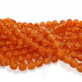 1 Long String about 32 inches long, approx. 100~103 Beads in string, Fine quality of 8mm Size dual Color Crackle Glass beads for jewelry making. Orange color