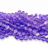1 Long String about 32 inches long, approx. 100~103 Beads in string, Fine quality of 8mm Size dual Color Crackle Glass beads for jewelry making. Dark Lavender color
