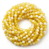 1 Long String about 32 inches long, approx. 100~103 Beads in string, Fine quality of 8mm Size dual Color Crackle Glass beads for jewelry making. Yellow and White