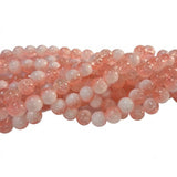 1 Long String about 32 inches long, approx. 100~103 Beads in string, Fine quality of 8mm Size dual Color Crackle Glass beads for jewelry making. Peach and White