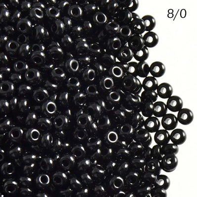 50 GRAM BAG'  8/0 Preciosa Czech Glass Seed Beads Rocailles Jet Black Opaque