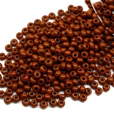 Preciosa Czech Glass Seed Beads 6/0 Size (4mm) Sold Per pack of 20 Grams, Brown Opaque color