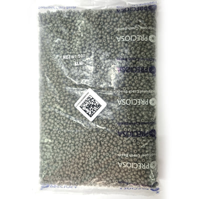 Preciosa Czech Glass Seed Beads 6/0 Size (4mm) Sold Per pack of 20 Grams, Gray Opaque Color
