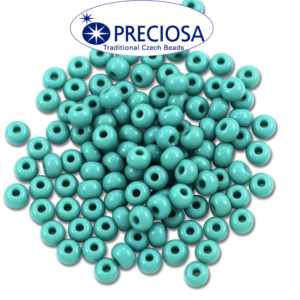 Preciosa Czech Glass Seed Beads 6/0 Size (4mm) Sold Per pack of 20 Grams, Teal Opaque Color